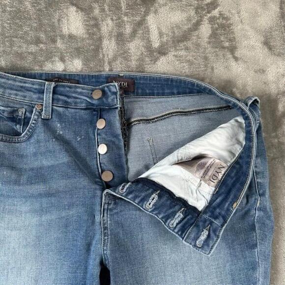 NYDJ Jeans Womens 12 LiftxTuck Technology Button Fly Ami Skinny Distressed Denim - Picture 4 of 13